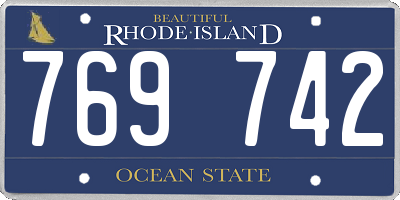 RI license plate 769742