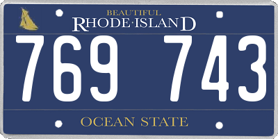 RI license plate 769743