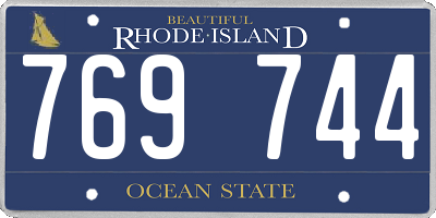 RI license plate 769744