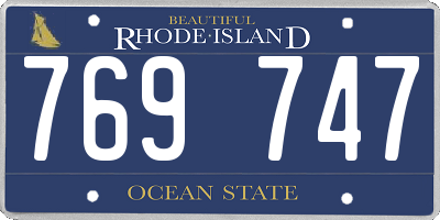 RI license plate 769747