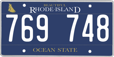 RI license plate 769748