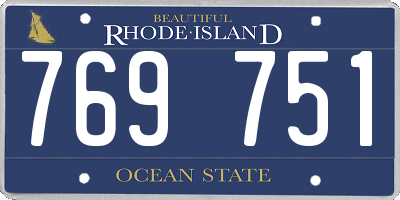 RI license plate 769751