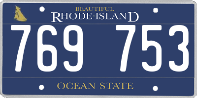 RI license plate 769753