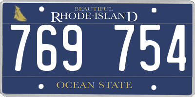 RI license plate 769754