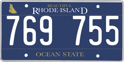 RI license plate 769755