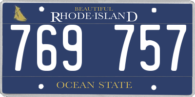 RI license plate 769757