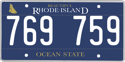 RI license plate 769759
