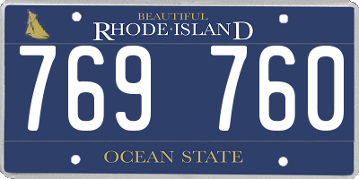 RI license plate 769760