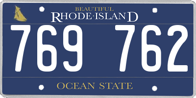 RI license plate 769762
