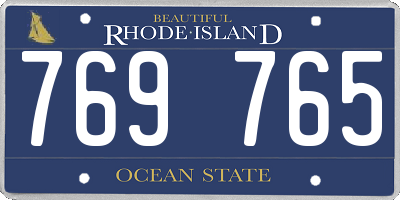 RI license plate 769765