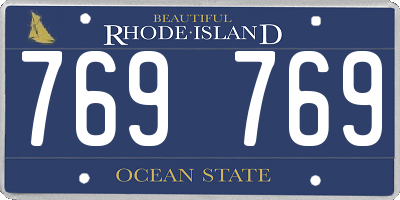 RI license plate 769769