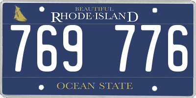 RI license plate 769776