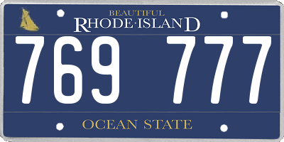 RI license plate 769777