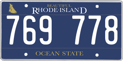 RI license plate 769778