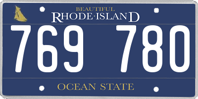 RI license plate 769780