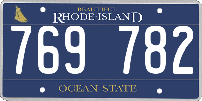 RI license plate 769782