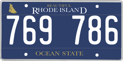 RI license plate 769786