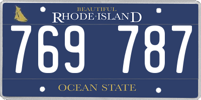 RI license plate 769787