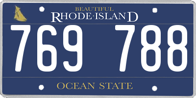 RI license plate 769788