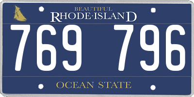 RI license plate 769796