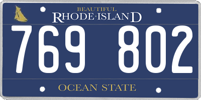 RI license plate 769802