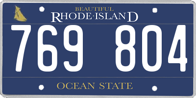 RI license plate 769804