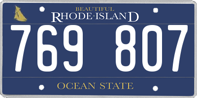 RI license plate 769807