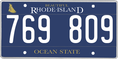 RI license plate 769809