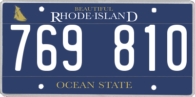RI license plate 769810