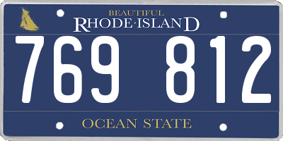 RI license plate 769812