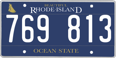 RI license plate 769813
