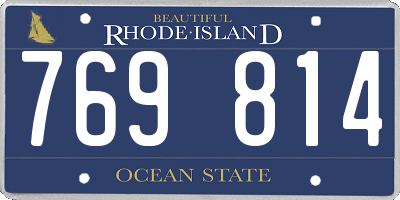 RI license plate 769814