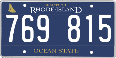 RI license plate 769815