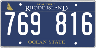 RI license plate 769816