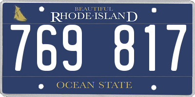 RI license plate 769817