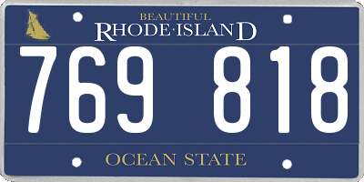 RI license plate 769818