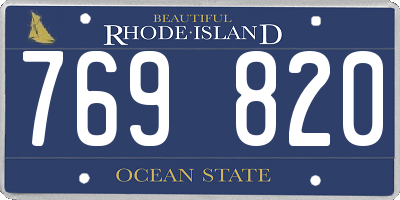 RI license plate 769820