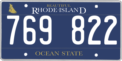 RI license plate 769822