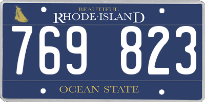 RI license plate 769823