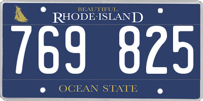 RI license plate 769825