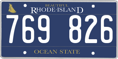 RI license plate 769826