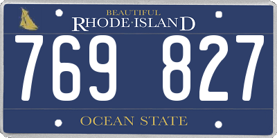 RI license plate 769827
