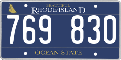 RI license plate 769830