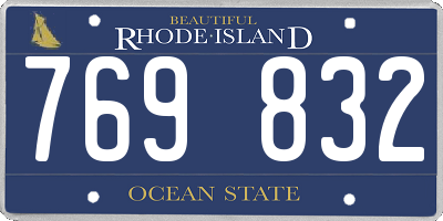 RI license plate 769832