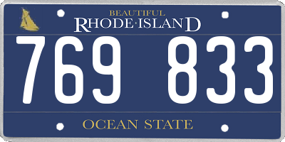 RI license plate 769833