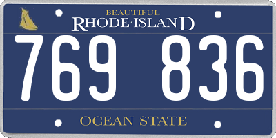 RI license plate 769836