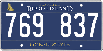 RI license plate 769837