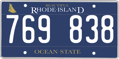 RI license plate 769838