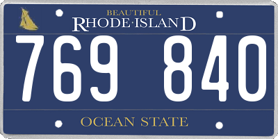 RI license plate 769840