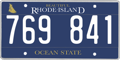 RI license plate 769841